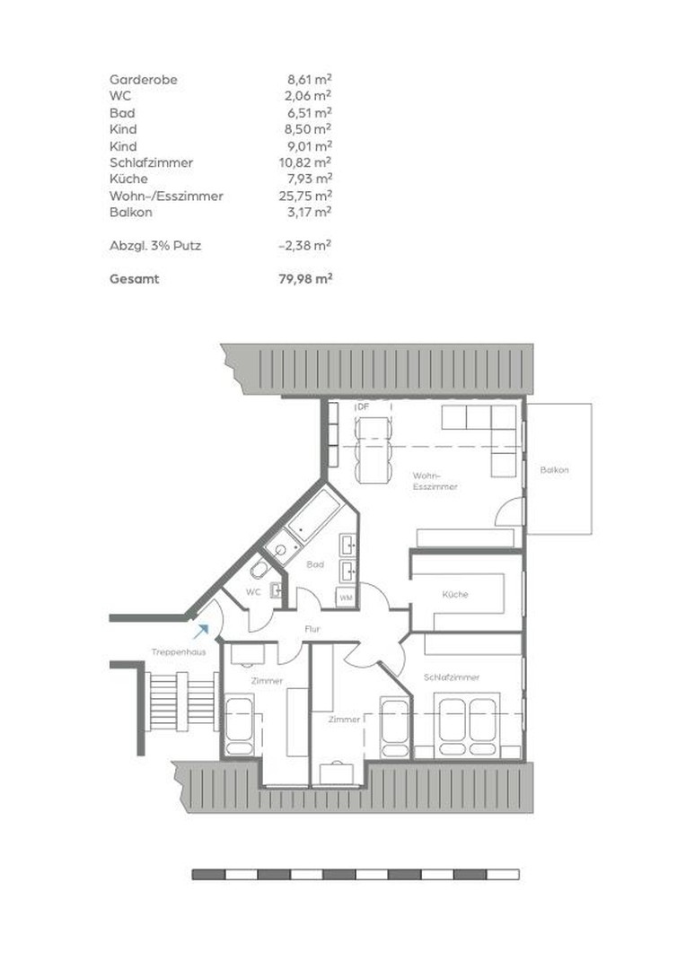 Attraktive 4-Zimmer-Dachgeschosswohnung mit Balkon & Tiefgarage — Bild 11