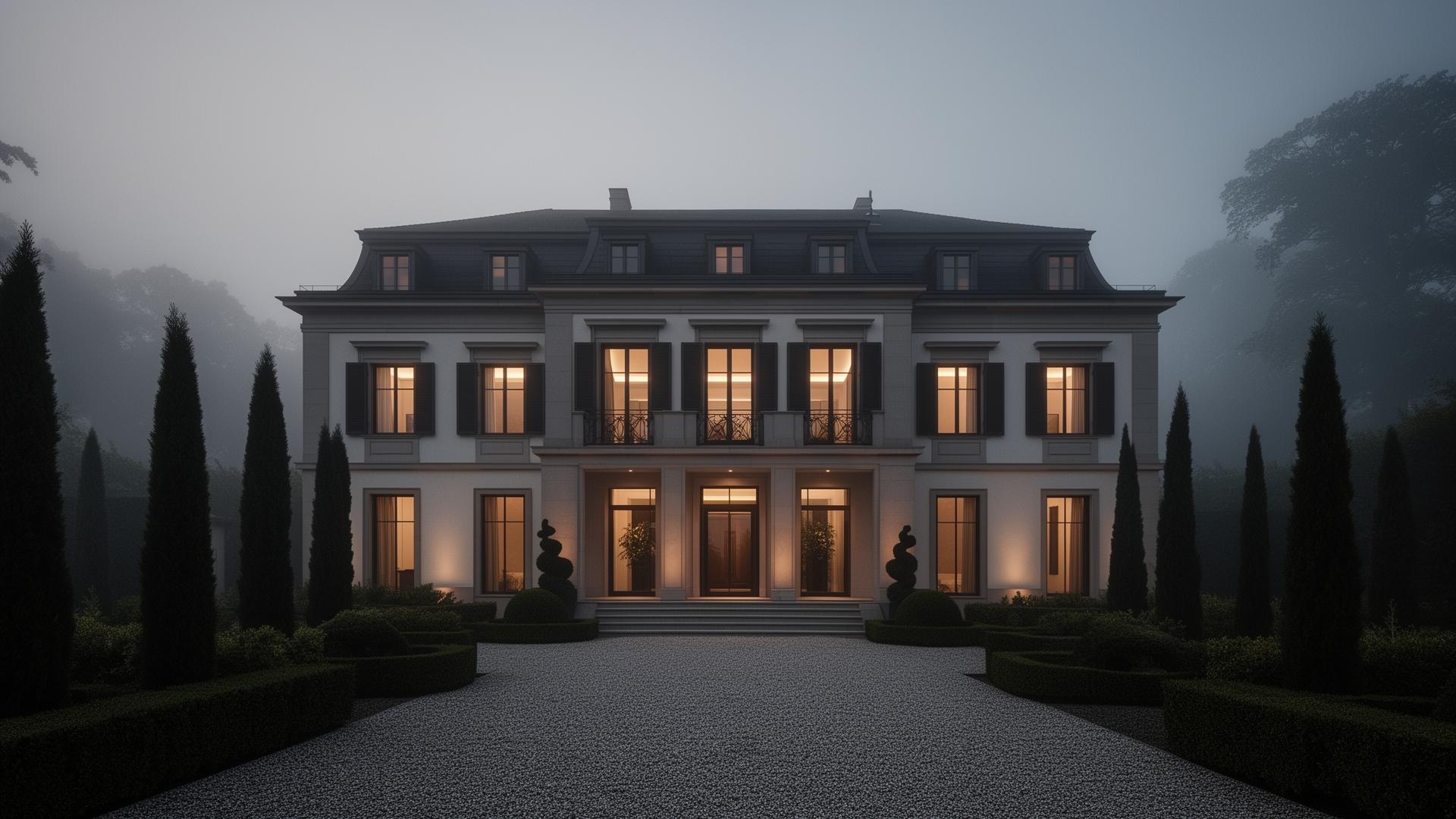 FAIV — Stately villa in the Stuttgart region at dusk